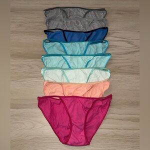 Lot Of 8 90s Vintage Joe Boxer Cotton Solid Color Low Rise String Bikini Panties